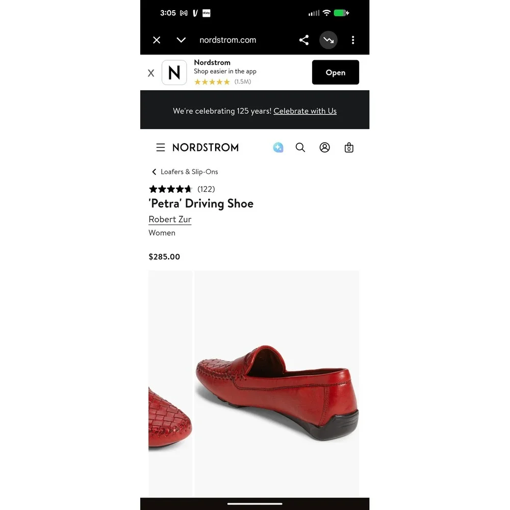 Robert Zur Petra Woven Leather Driving Loafers Red Womens 8M Penny Moccasins